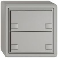 Pulsante universale AP EDIZIO.liv UNI SNAPFIX® s.LED 2× com.2T grc