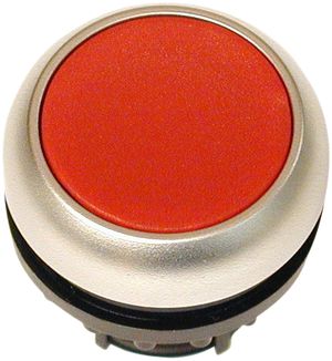 Drucktaste ETN RMQ flach O rot, rastend, Ring verchromt