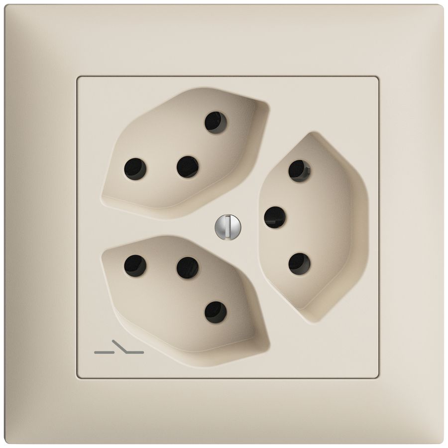 Prise ENC EDIZIOdue 3×T13 crema 1×S