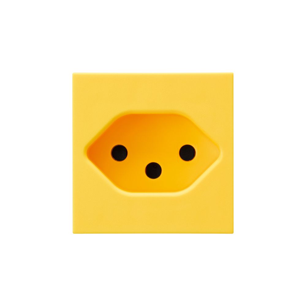 EB-Steckdose Hager Typ 13 gelb 45×45 mit Steckklemmen