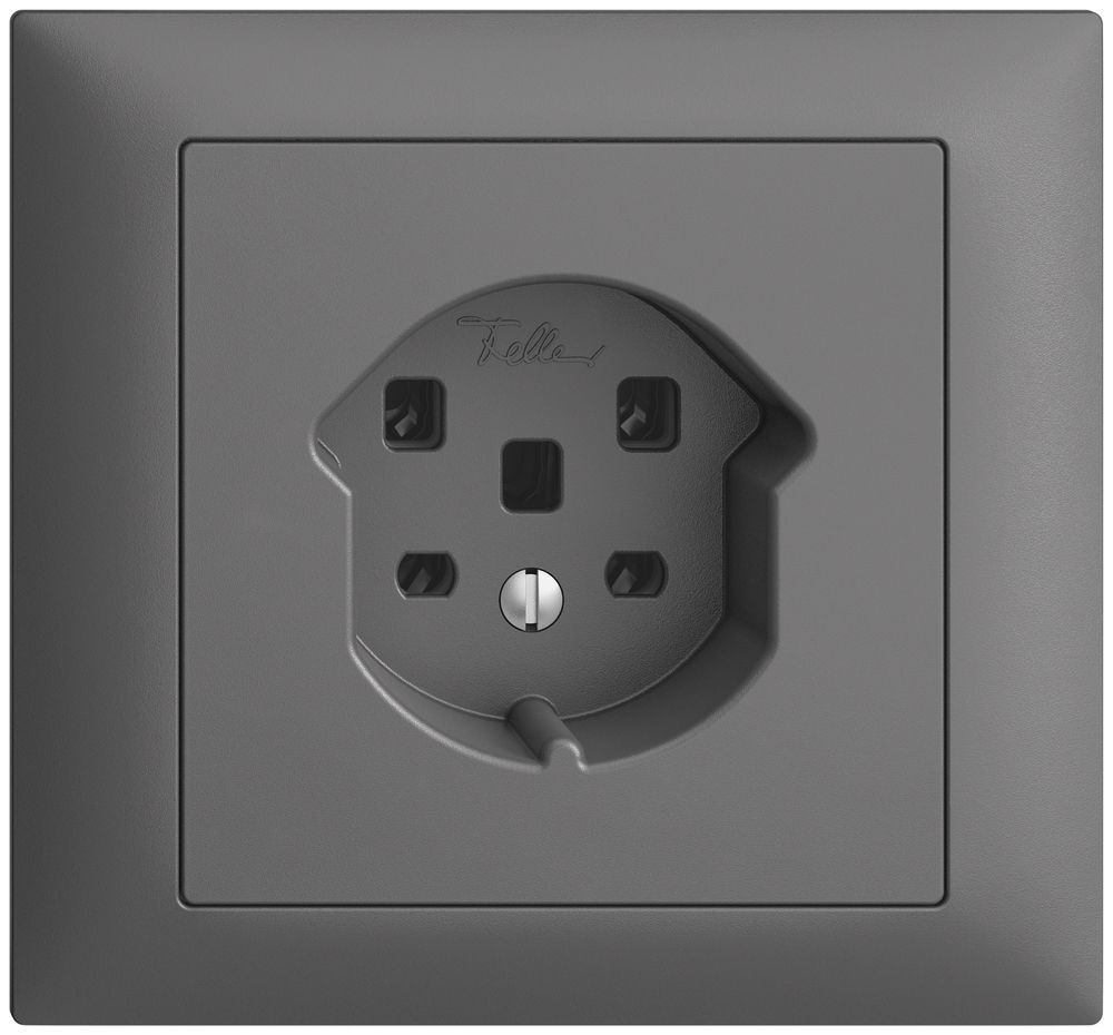 EB-Steckdose EDIZIOdue T25 16A dunkelgrau, Schraubklemmen