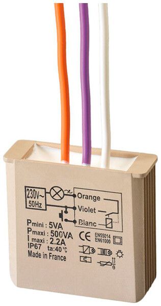 Relais à impulsion INC Yokis 3…500W 230V 5…500VA IP67 2.2A