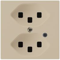 Steckdose Hager kallysto 2×T23 beleuchtet A beige