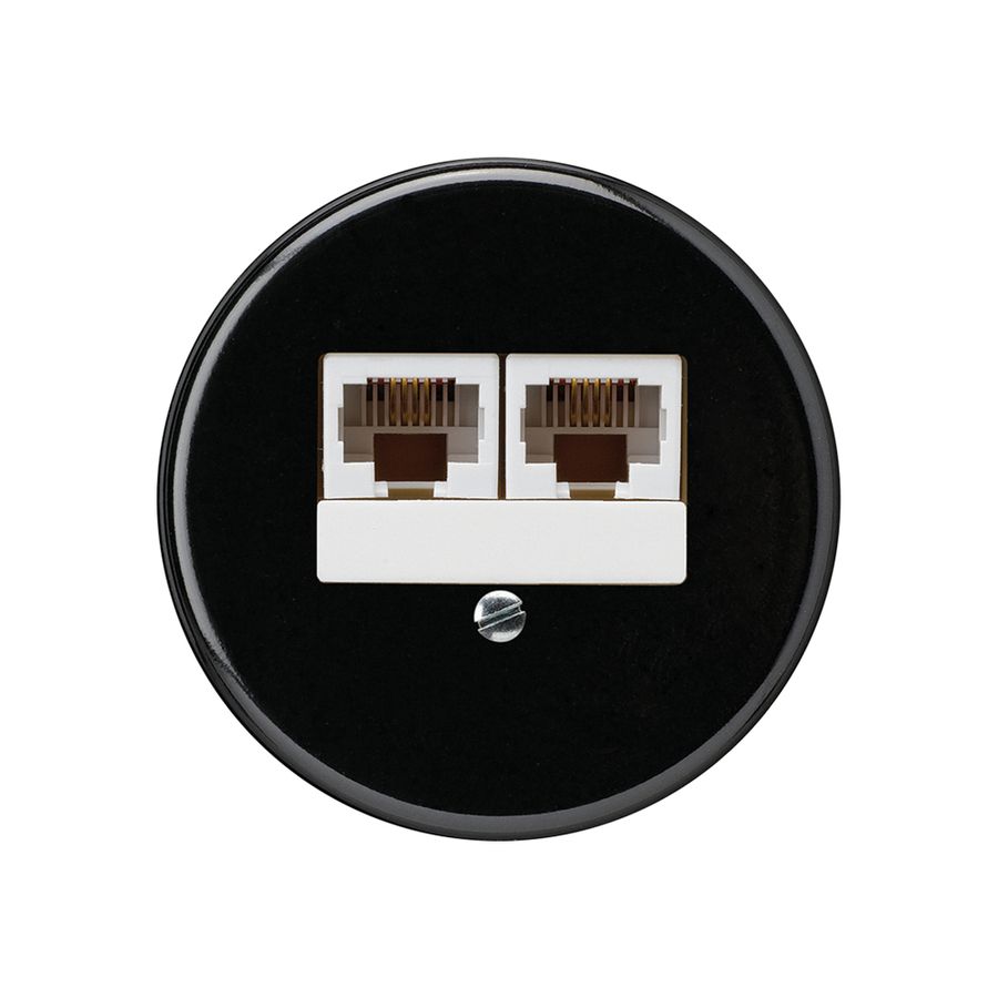 Einsatz zu UP-Dose basico 2×RJ45u parallel schwarz