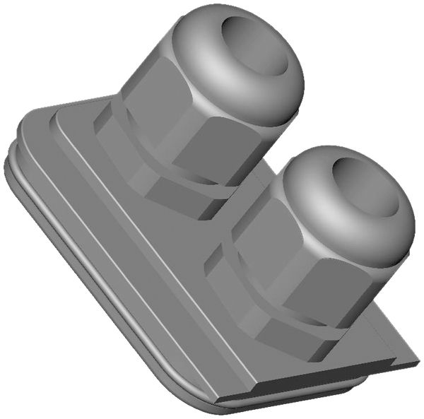 Entrée de câbles, pour PrevaLight, 2×presse étoupe, Ø8…12mm, PC, gris