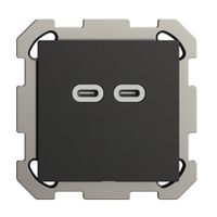 Prise ENC USB 18W 2×type C Feller EDIZIOdue FM 230V 3600mA noir