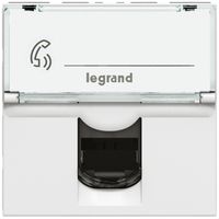 Prise INC MOS STP 1×RJ45 blanc cat.6A 2modules