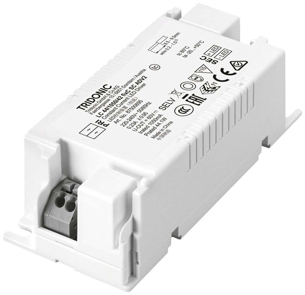 Alimentation LED Tridonic LC ADV2 31.5…44.1W 30…60V 1050mA 97×43×30mm