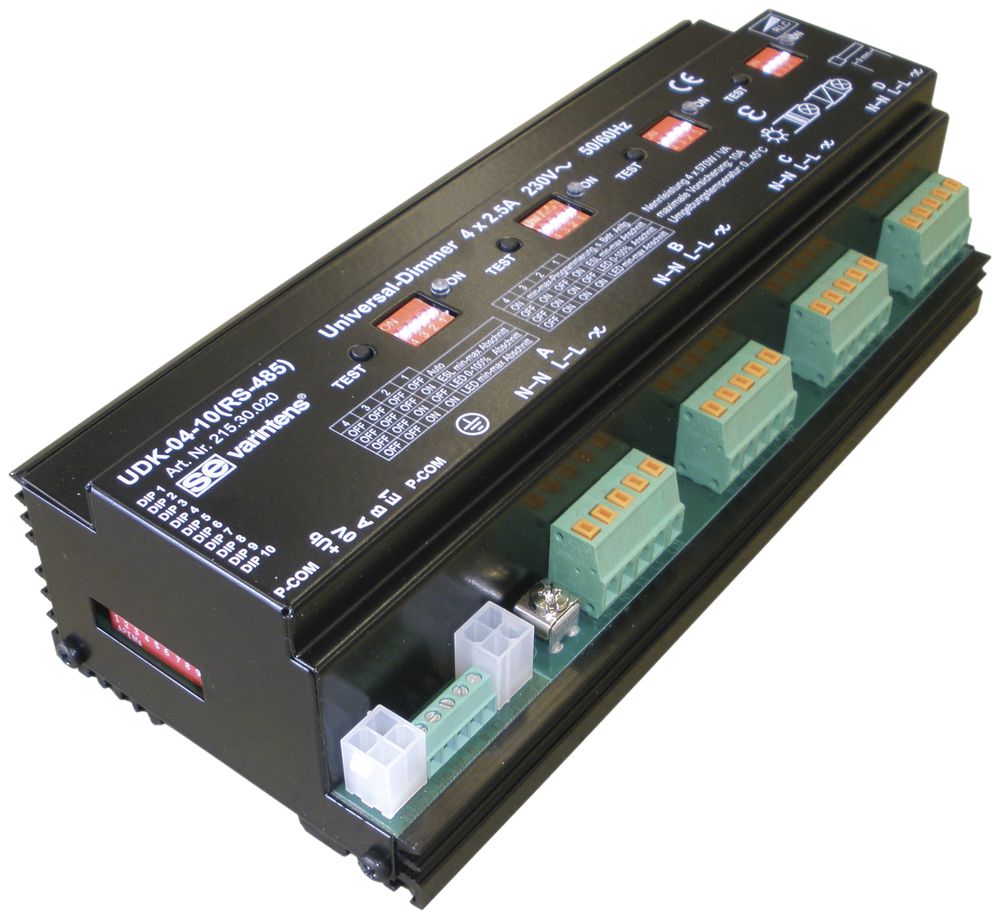REG-Universaldimmer 4×570W UDK-04-10 (DMX/RS485) IP20