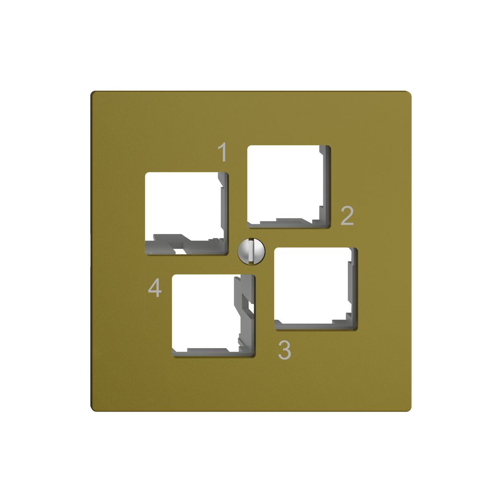 Kit de montage EDIZIOdue EASYNET S-One, pour 4×RJ45, sortie droite, olive