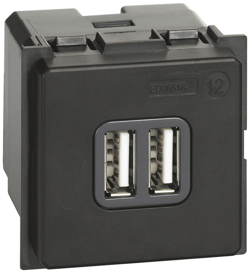 Prise de charge USB Living Now 2×type A 2 modules