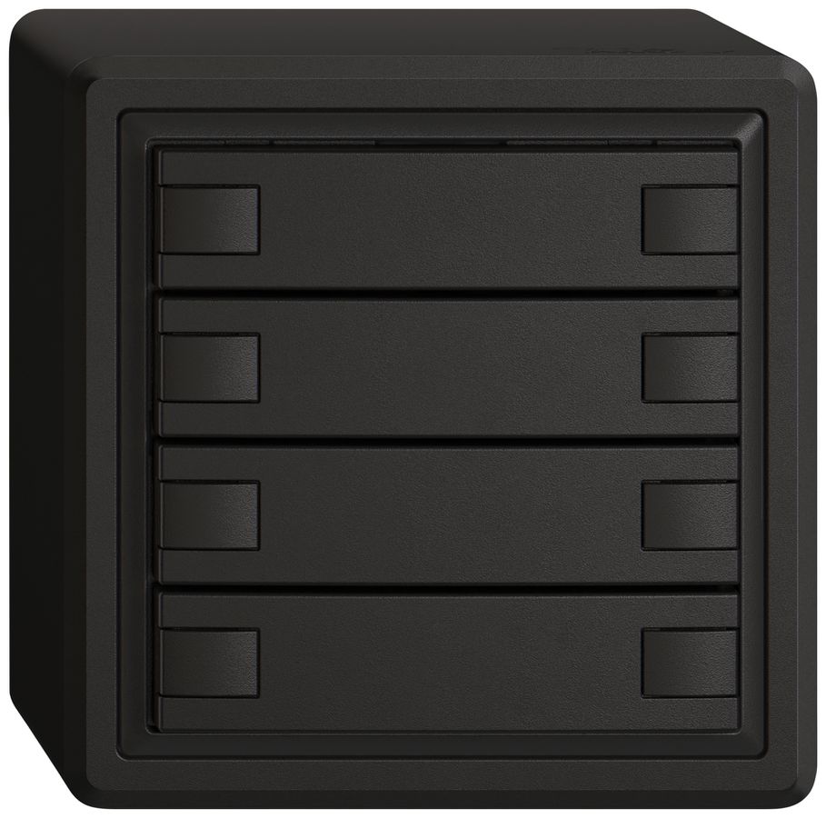 Poussoir universel AP EDIZIO.liv UNI SNAPFIX® s.LED 4× comm.2T no