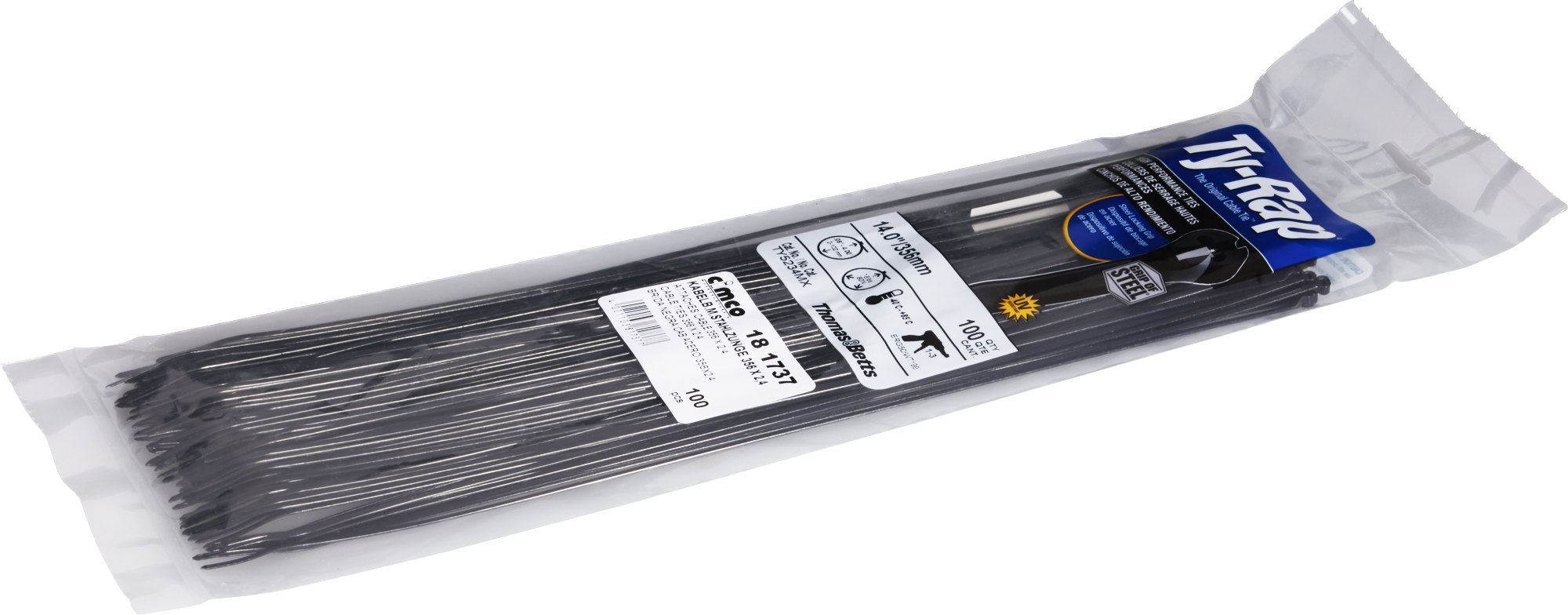 Fascetta TY-RAP TY5234MX 2.4×356mm nero