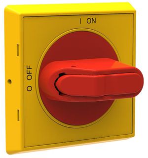 Poignée pour OT16-40F rouge/jaune IP54 verrouillable fixation 4 trous