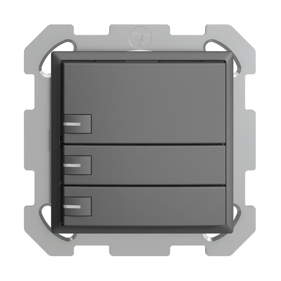 Poussoir KNX RGB ENC EDUE, 250mW, a.LED RGB, 3×poussoir, comm.1×touche, grf