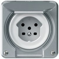 UP-Steckdose robusto 1×T15 10A 400V 86×86mm IP21 Aluminium