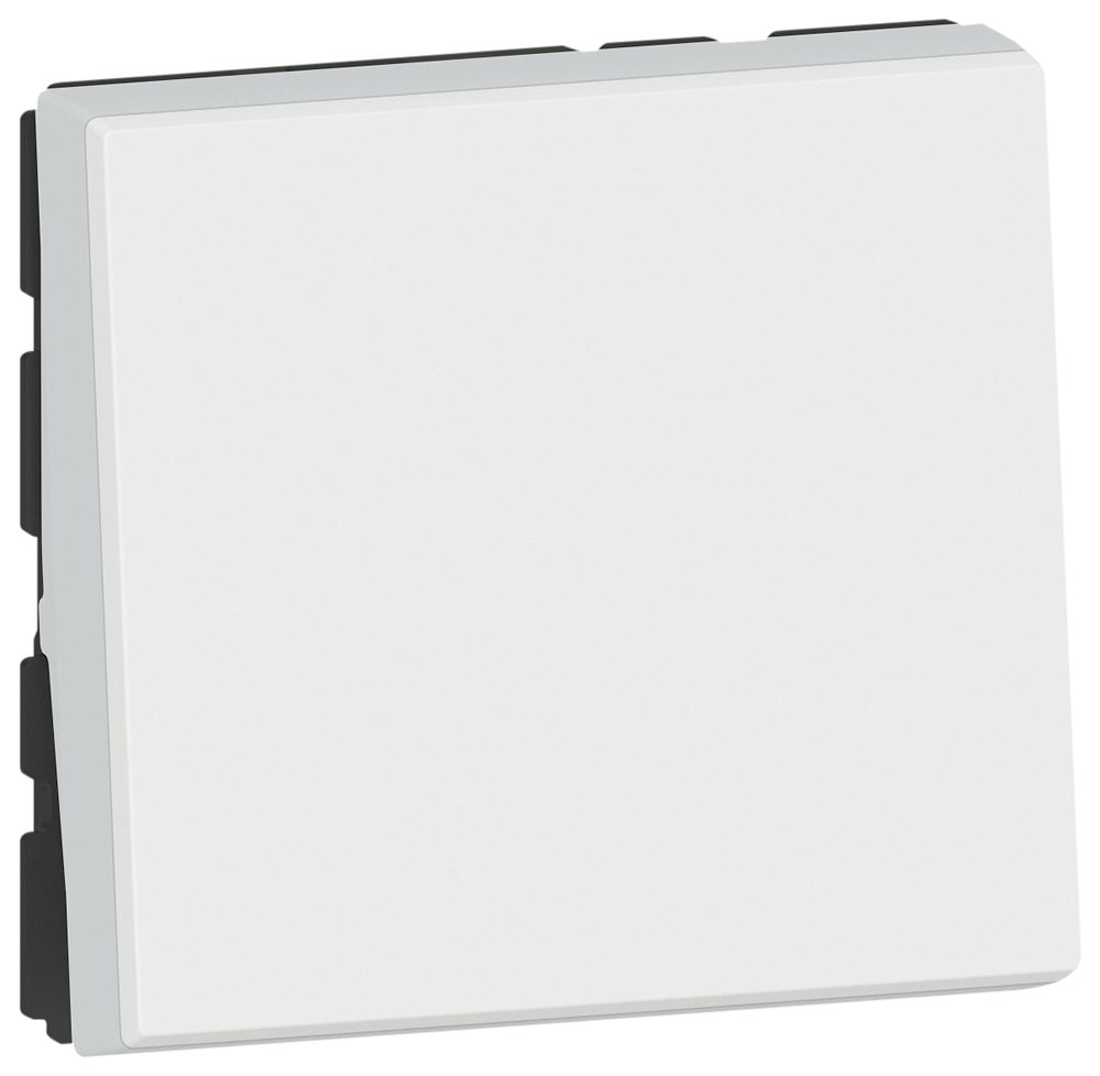 Poussoir à bascule MOS 6A 2 modules blanc