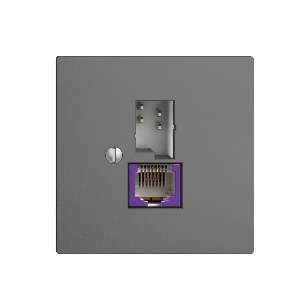 Dose T+T 6P/1×RJ45 DSL-Breitband EDIZIOdue dunkelgrau