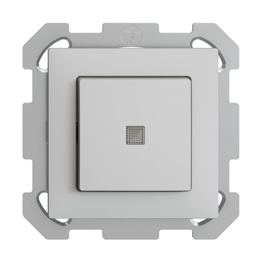 UP-Leuchttaster EDIZIOdue A-R/1P hellgrau, mit Linse, LED gelb