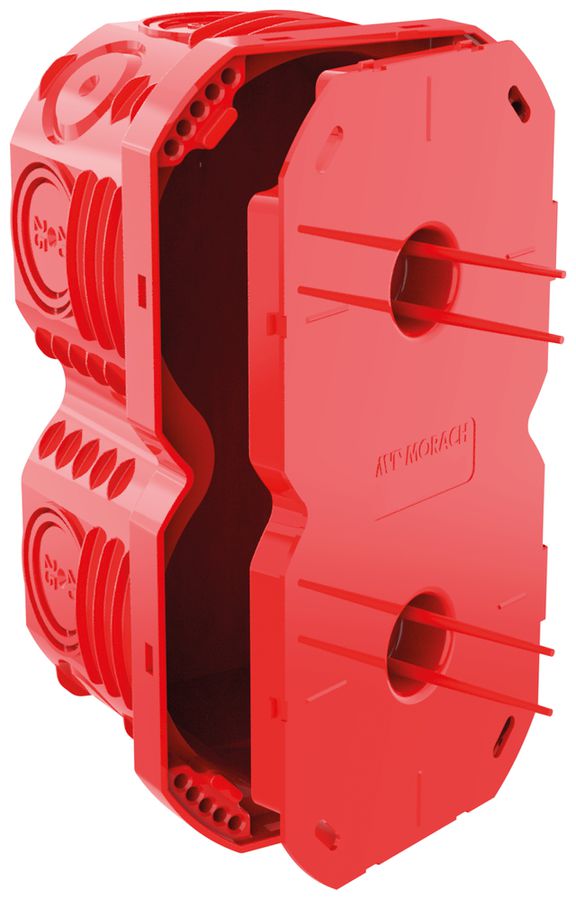 Boîte à encastrer MT NIS 2×1 TFC 850°C 71×131×60mm rouge