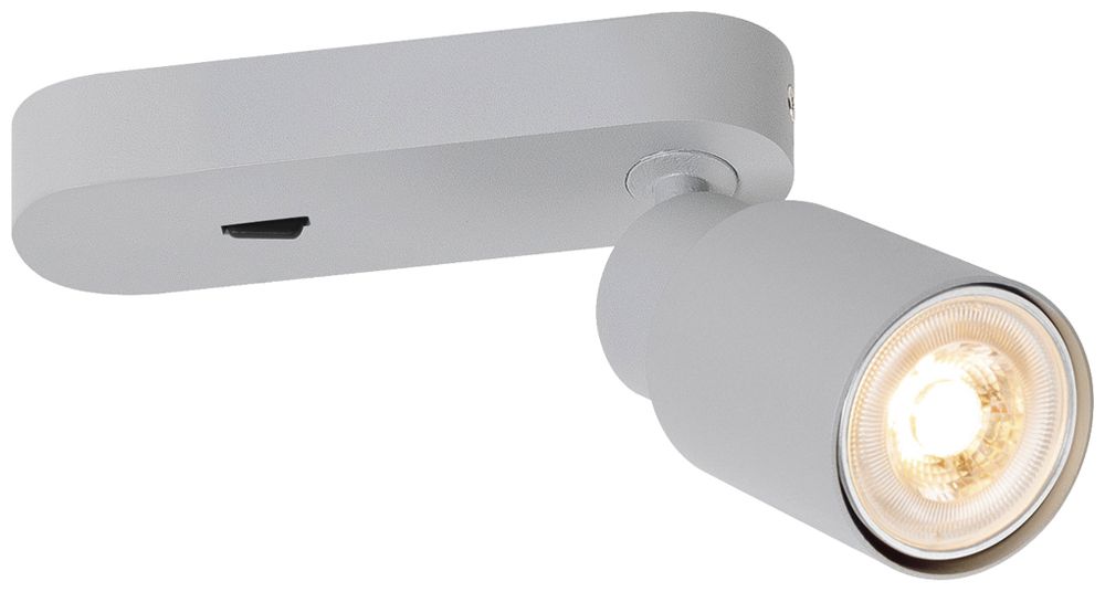 Spot SLV PURI 2.0 Tube CW GU10 1×6W DIM Ø55×150×87mm grau