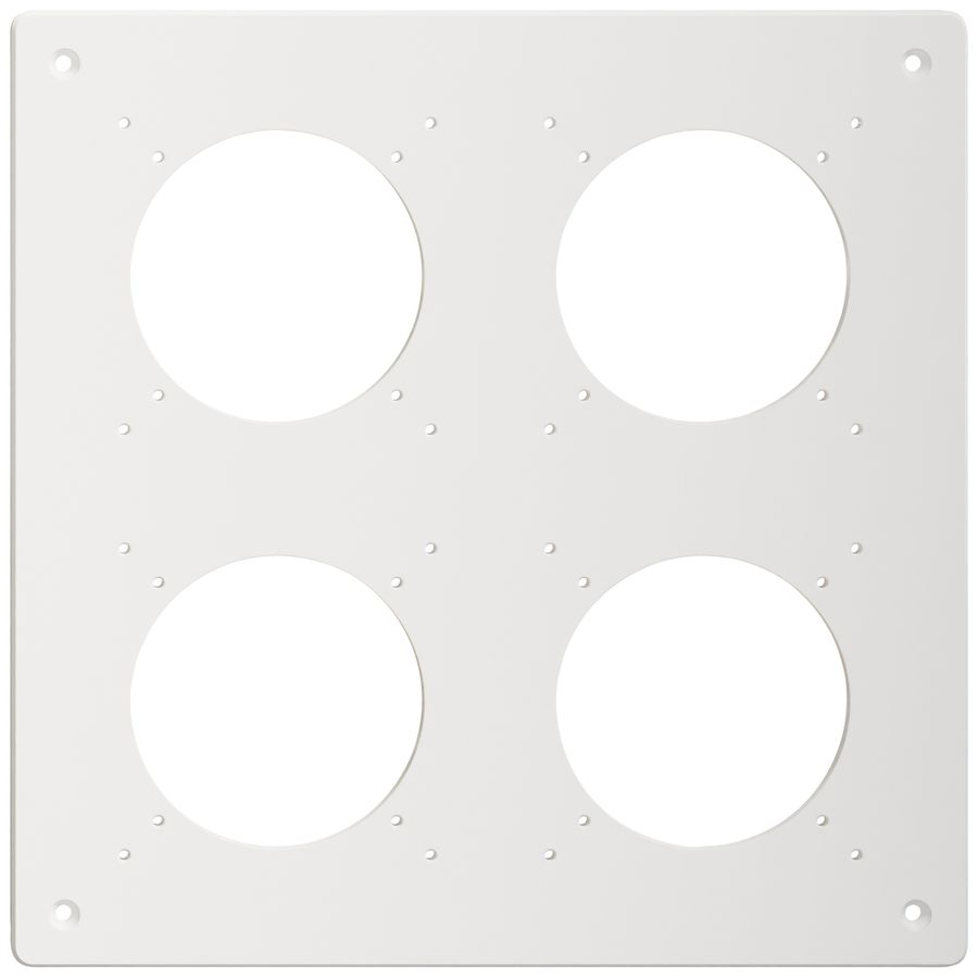 Plaque de montage Feller NEVO SNAPFIX® 2×2 Ø69mm 225×225mm blanc