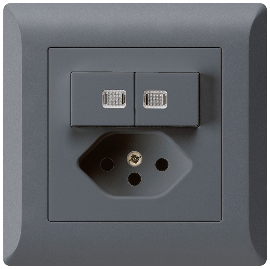 UP-Leuchtkombination 2×A-R/1P+T13 anthrazit kallysto.line 2 Linsen