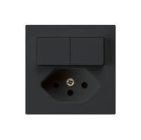 UP-Kombination 2×A-R/1P+T13 schwarz kallysto mit Kinderschutz Befestigungsplatte