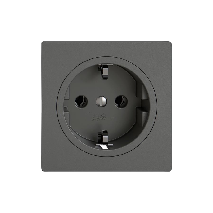 Steckdose EDIZIO.liv SNAPFIX® SCHUKO 16A 230V 60×60mm dunkelgrau