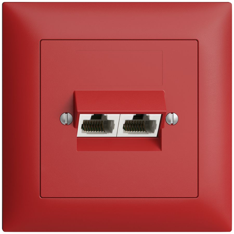 UP-Dose 2×RJ45/u 8P getr. EDIZIOdue berry ITplus