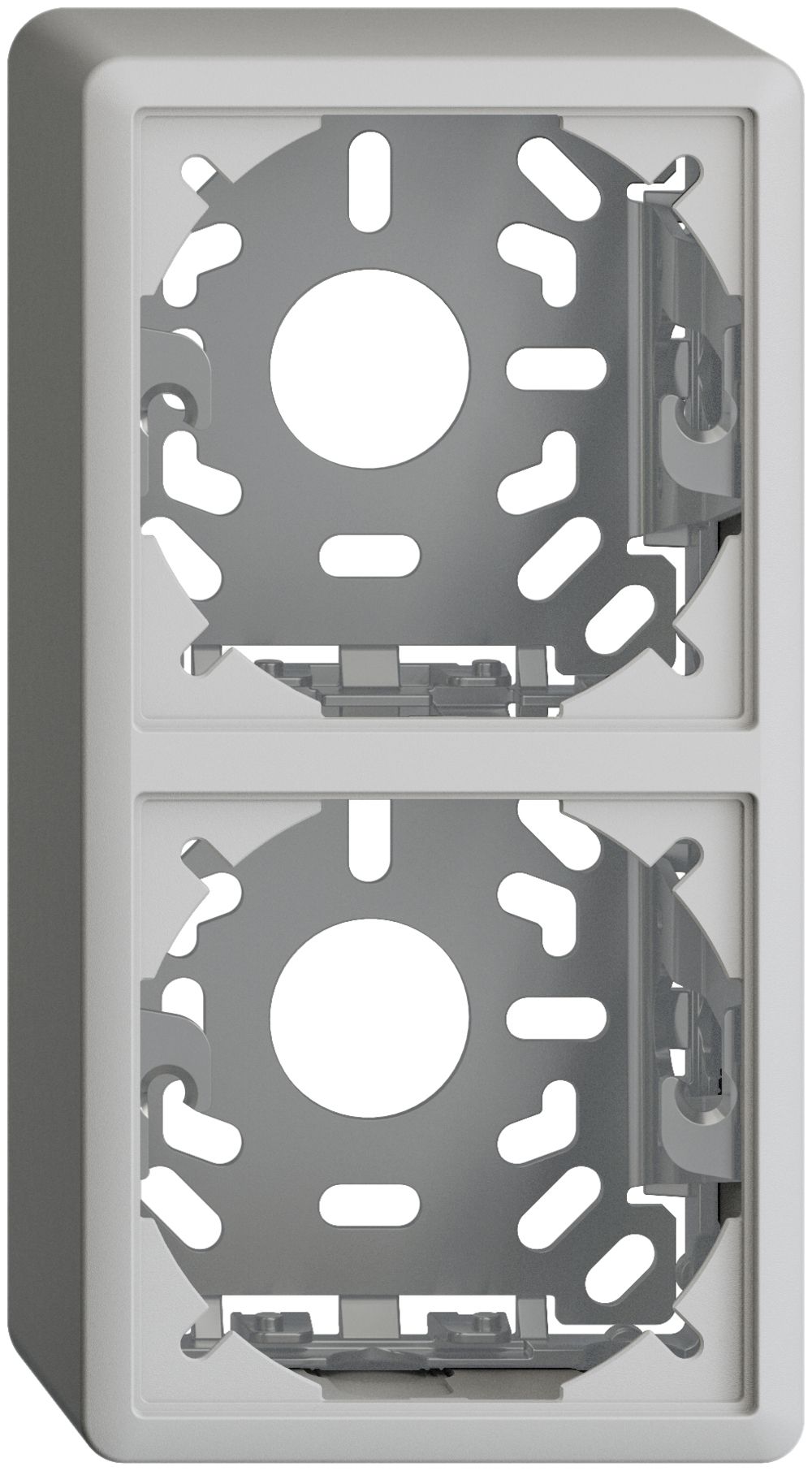 Kappe mit Grundplatte 2×54mm hellgrau für Kombination FX vertikal/horizontal