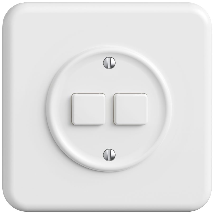 UP-Montageset STANDARDdue Wiser SNAPFIX® f.Druckschalter 2K 2 Tasten ws