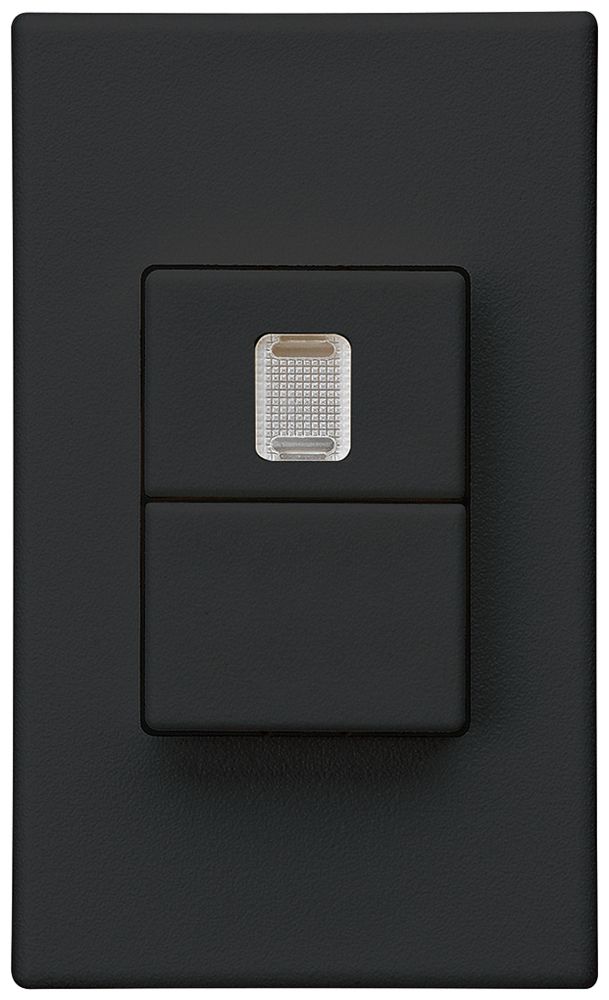 Interruttore a pulsante 2× AMD Hager FLF 10A/250V 3/1L 1× illuminato nero