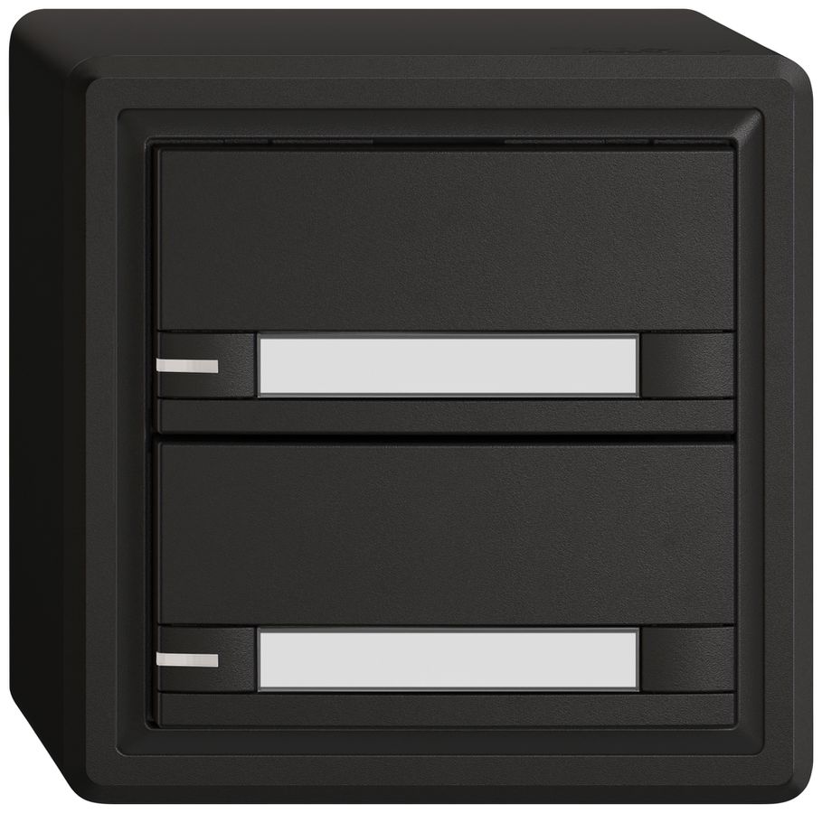 Poussoir KNX RGB AP EDIZIO.liv SNAPFIX® capteur temp.RGB-LED étiqu.2×com.2T no