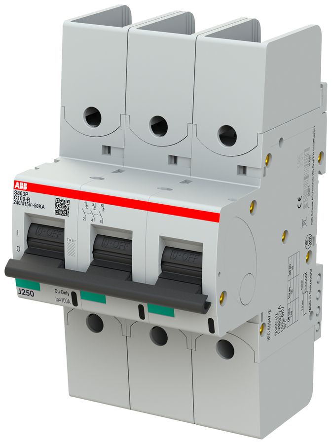 Leitungsschutzschalter ABB S803P-C100-R 3P 400V C-100A 50kA 4.5TE