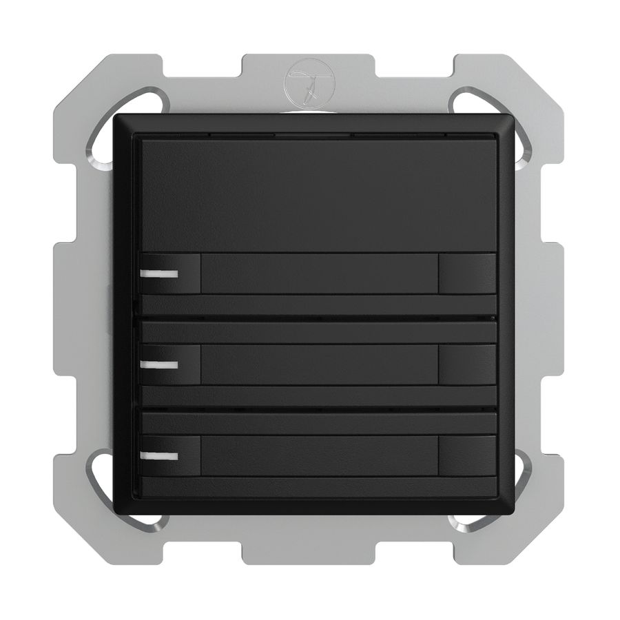 UP-KNX-Taster RGB EDUE, 250mW, m.RGB-LED, m.Papier., 3×Taste, 2×Tastenb., sz
