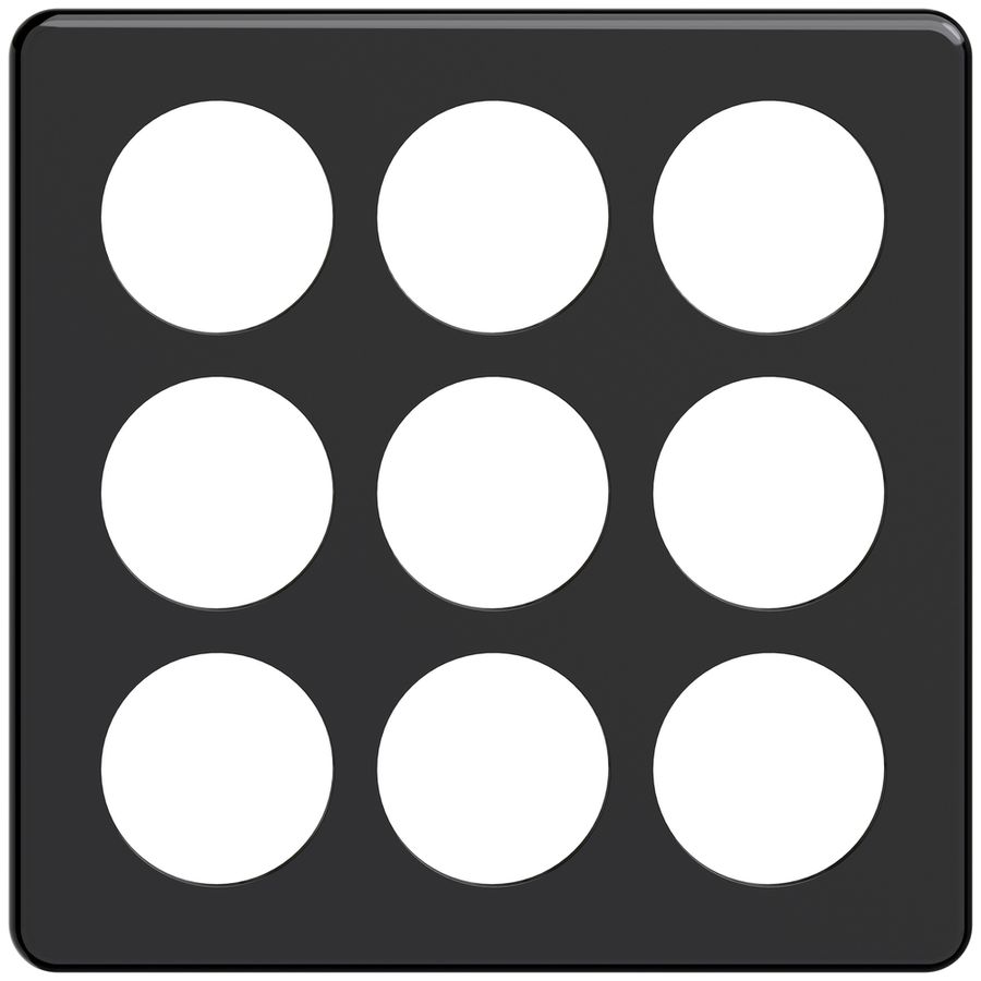 Abdeckplatte STANDARDdue 3×3, 9×Ø50, schwarz