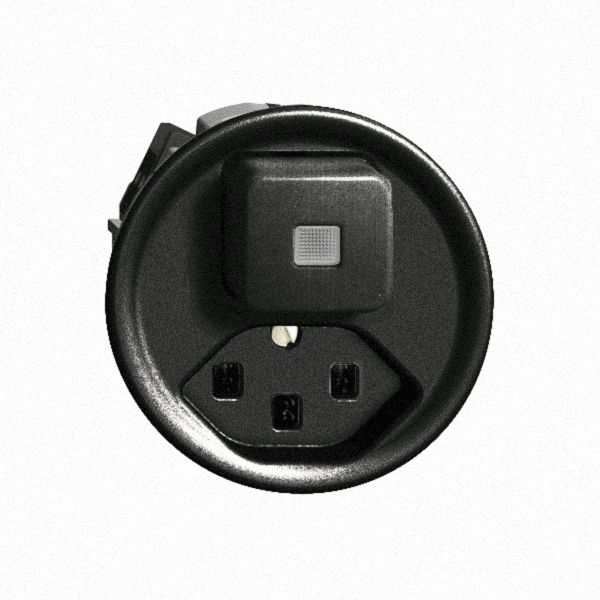 Leuchtkombination KS 3/1L+T23 16A schwarz FH mit Linse, LED gelb