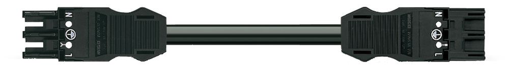 Verbindungsleitung MIDI 3×1.5mm² 16A 250V 2m Cod.A Buchse-Stecker schwarz Cca