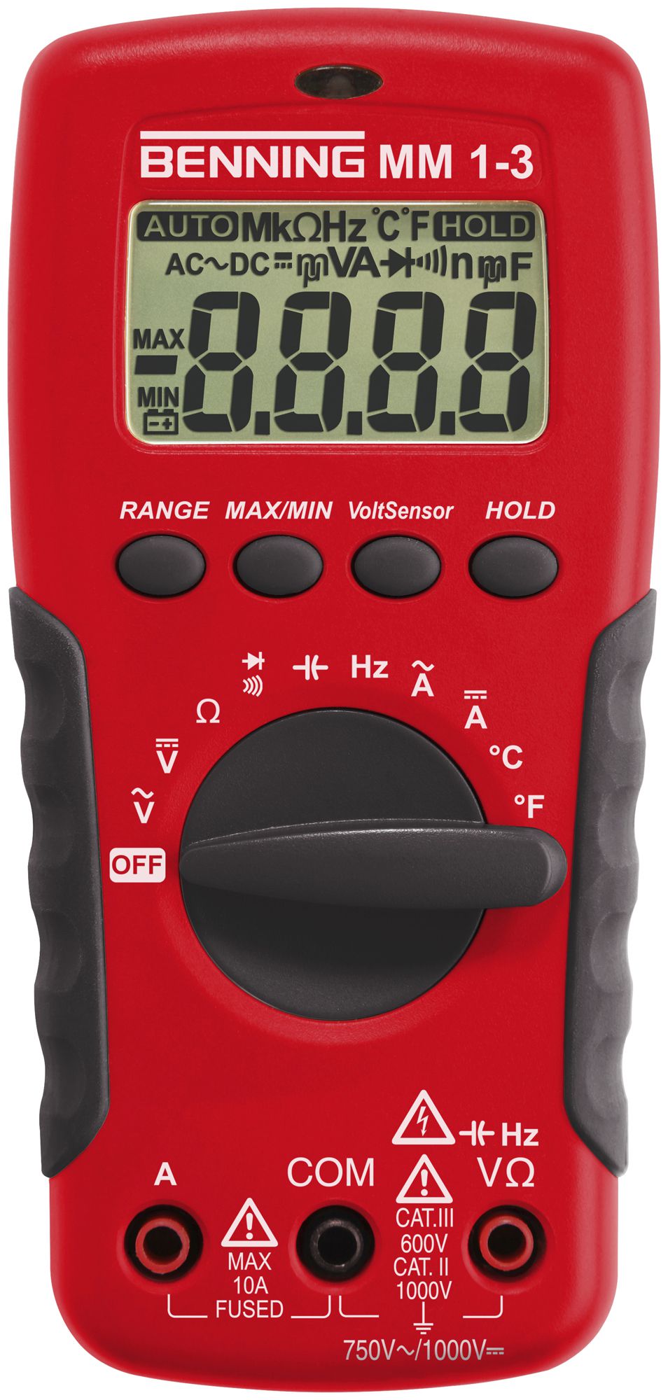 Digital-Multimeter Benning MM 1-3 750VAC/1000VDC 10A 20MΩ CAT III 600V