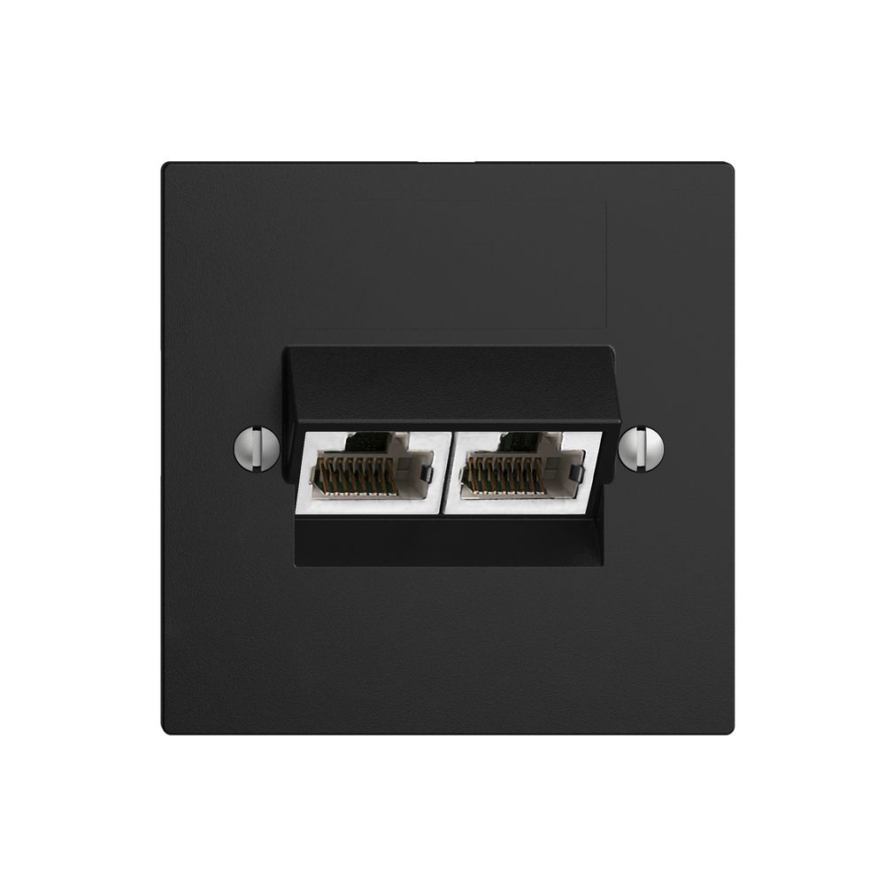 Einsatz zu UP-Anschlussdose 2×RJ45/s 4P getr. EDIZIOdue schwarz ITplus