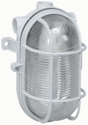 Armatur oval 60W E27 IP44 weiss