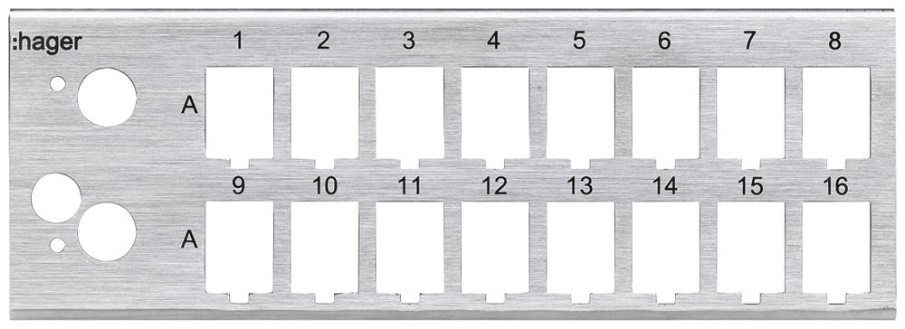 Basismodul Hager HMS 16×RJ45 Keystone, TV-/Sat, grau