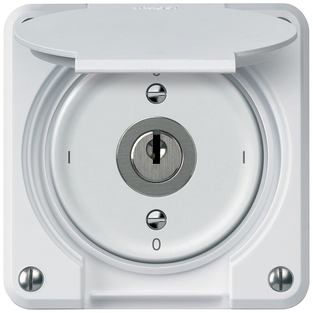 Interrupteur à clé ENC robusto interrupteur 3×1 pôle 16A 250V 86×86mm blanc