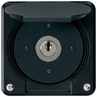 Interrupteur à clé ENC robusto IP55 avec clapet S0/1P noir pour combinaison