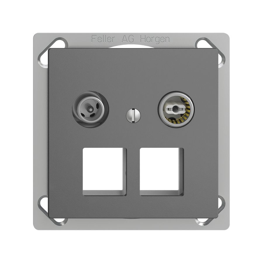 Prise multimédia 4dB INC Edue FM.TE, prise de dérivation, p.2×RJ45 Keystone, grf