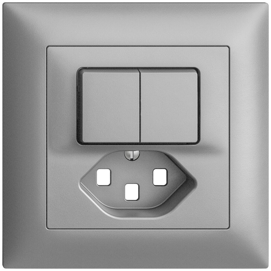 Kit frontal ENC EDIZIOdue silver 88×88mm T23