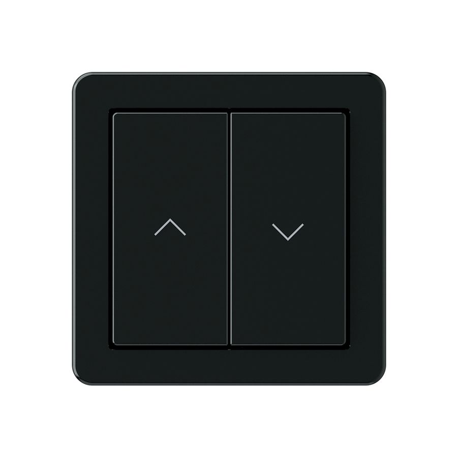 Poussoir pour stores KNX Hager BA basico A double 58×58mm noir
