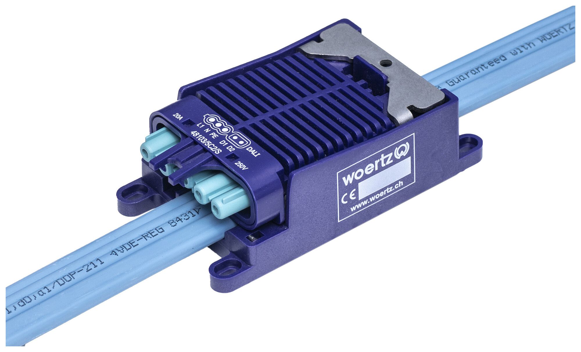 Scatola di raccordo rapida Woertz per cavo piatto DALI 3×2.5+2×1.5mm² 5P C2