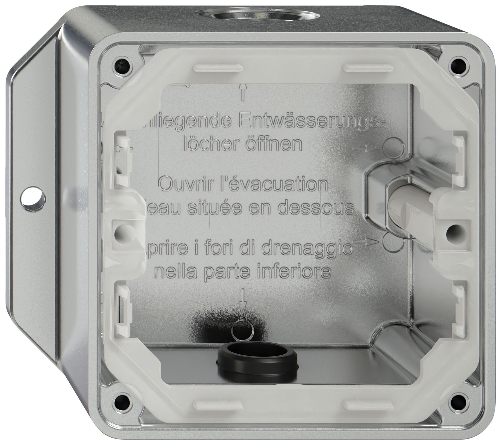 AP-Gehäuse ELEMENT SNAPFIX® 111×93×54mm 2×M20 alu